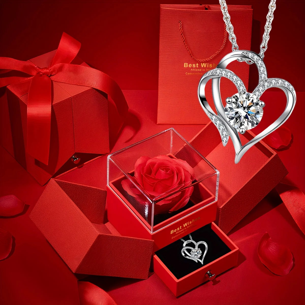 Love Diamond: Collar con Caja Roja